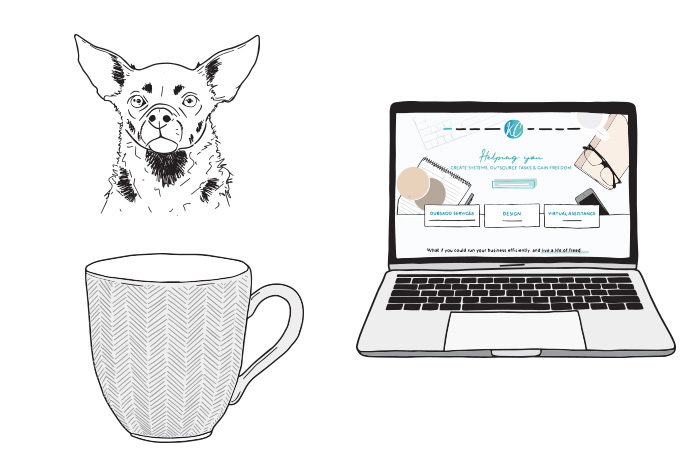 close up of brand illustrations