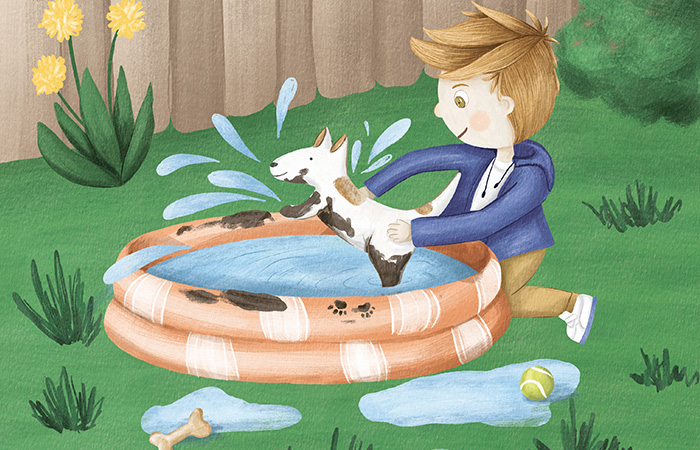 close up of character to see texture & illustration 