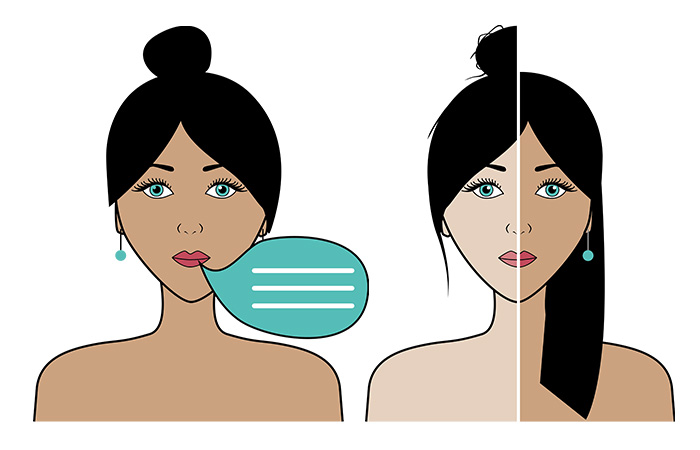 illustration of women fully tanned as well as a before and after example